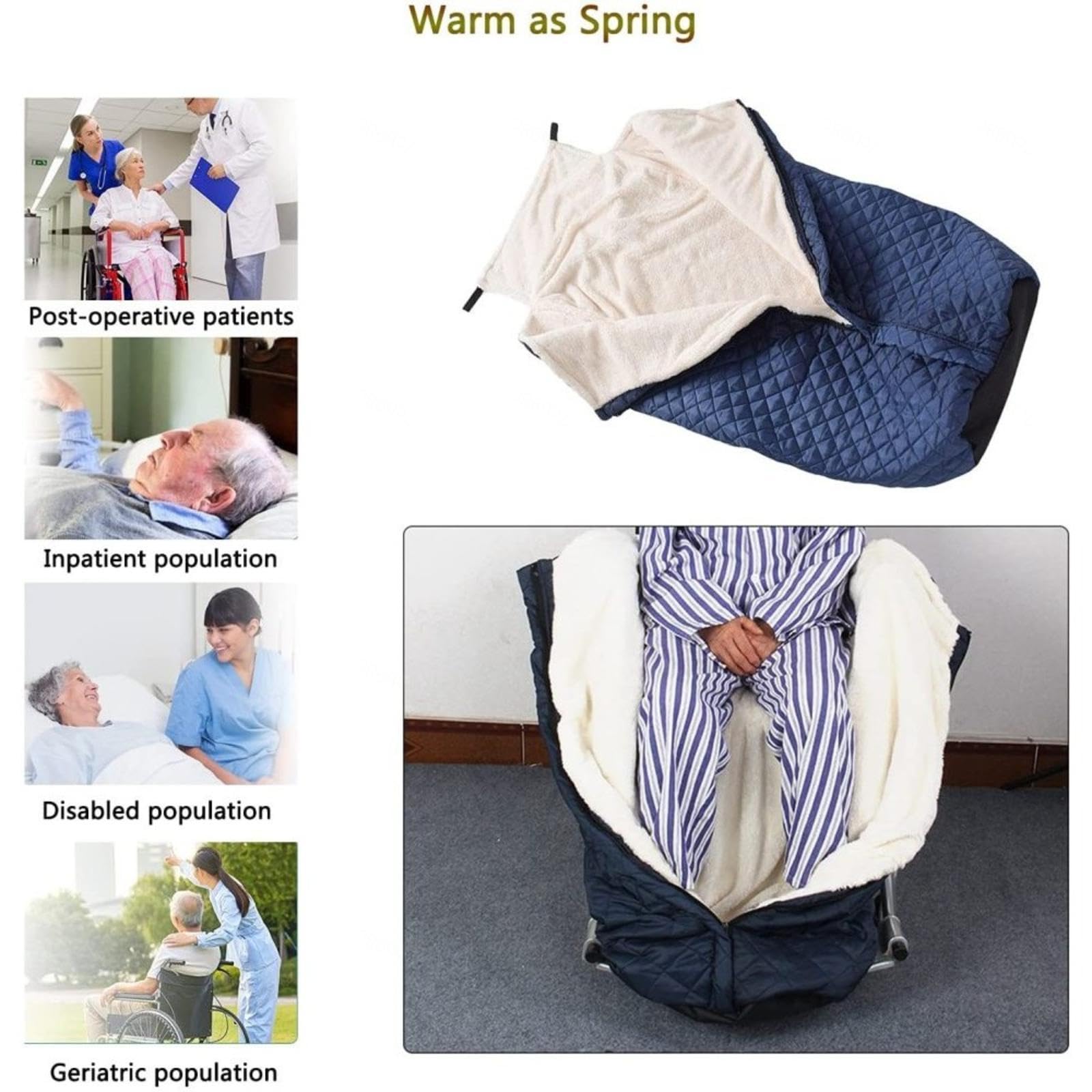 Manta acogedora para Silla de Ruedas, Lavable a máquina, con Cremallera y vellosidades, Fundas para sillas de Ruedas manuales y eléctricas, Manta para el Regazo.