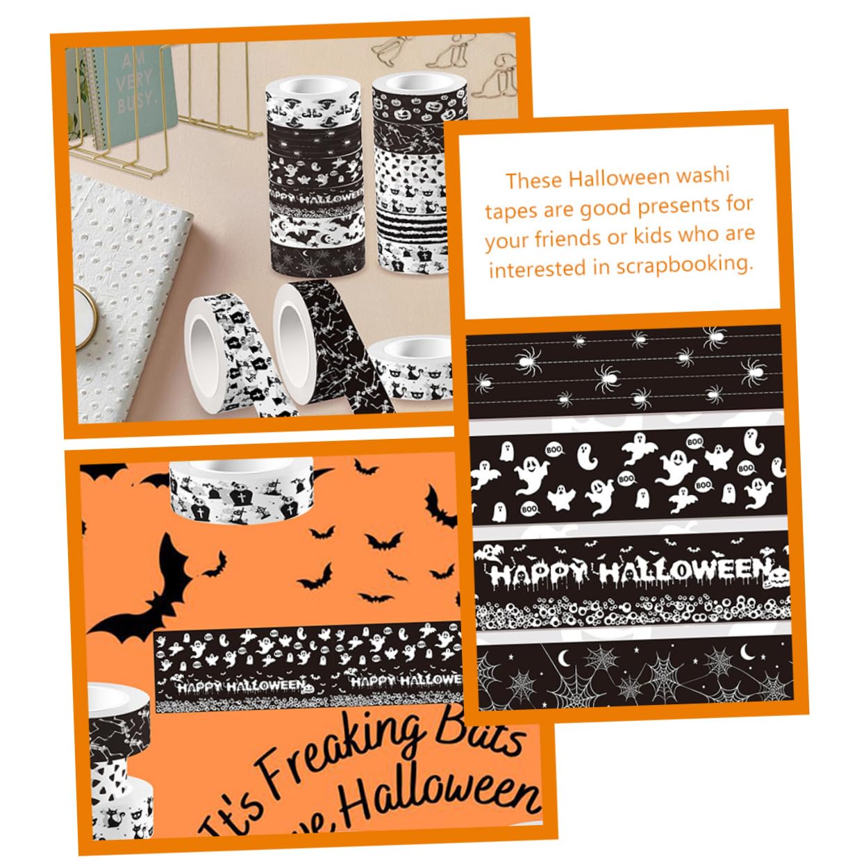 5 Set Nastro Decorativo Per Borsetta Di Halloween Distributore Di Nastro Adesivo Nastro Di Halloween Decorazioni Festa Halloween Addobbi Festa Halloween Nastri Washi 12 * 5