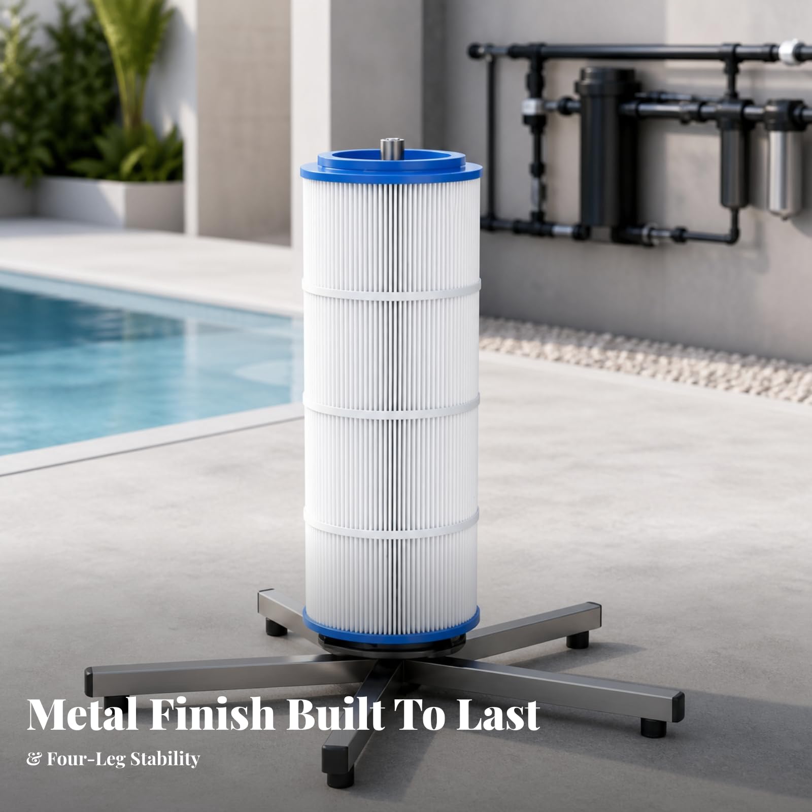 Soporte para Cartucho Filtro | Estructura Metálica Estable, Limpiador Cartuchos Filtro con Soporte Trípo, Profunda