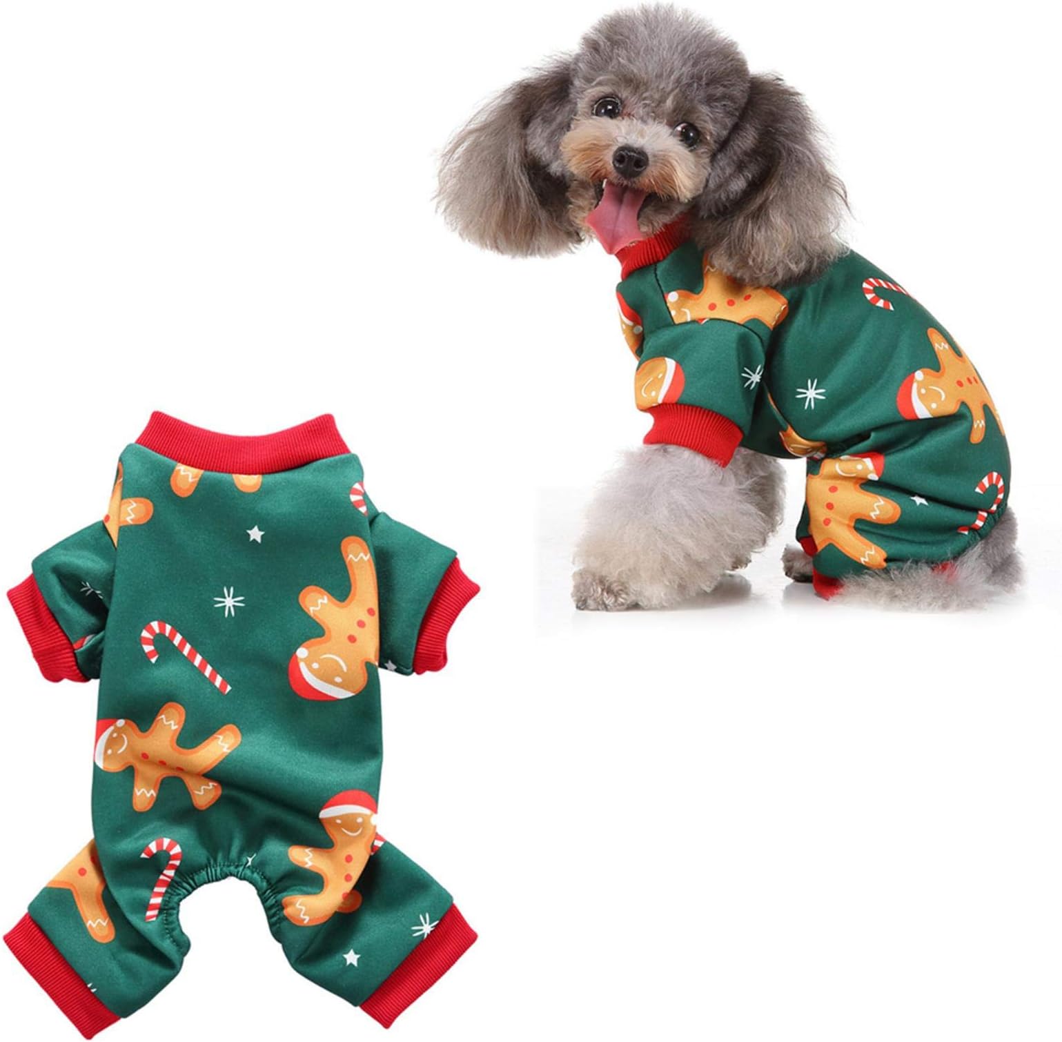 lossomly Dog Clothes Dog Pyjamas Cotton Puppy Rompers Pet Jumpsuits Christmas Dog Onesie Cozy Bodysuits For Small Dogs And Cats incredible