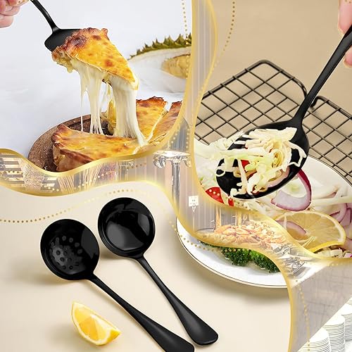 Miniatura 6 de Juego de Utensilios de Servir de Acero Inoxidable de 36 Piezas  Elementos Esenciales Completos para Buffet con Cucharas, Tenedores, Pinzas, Cucharón