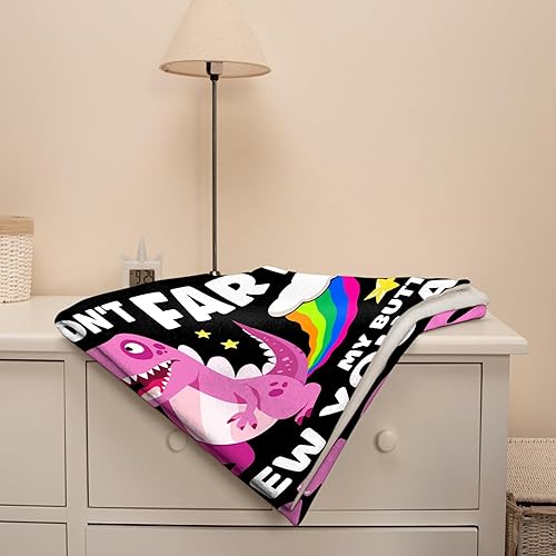 Miniatura 6 de Divertida manta de dinosaurio de regalo para niñas y niños, manta de franela suave de 50 x 60 pulgadas, regalo divertido para adolescentes, mujeres,