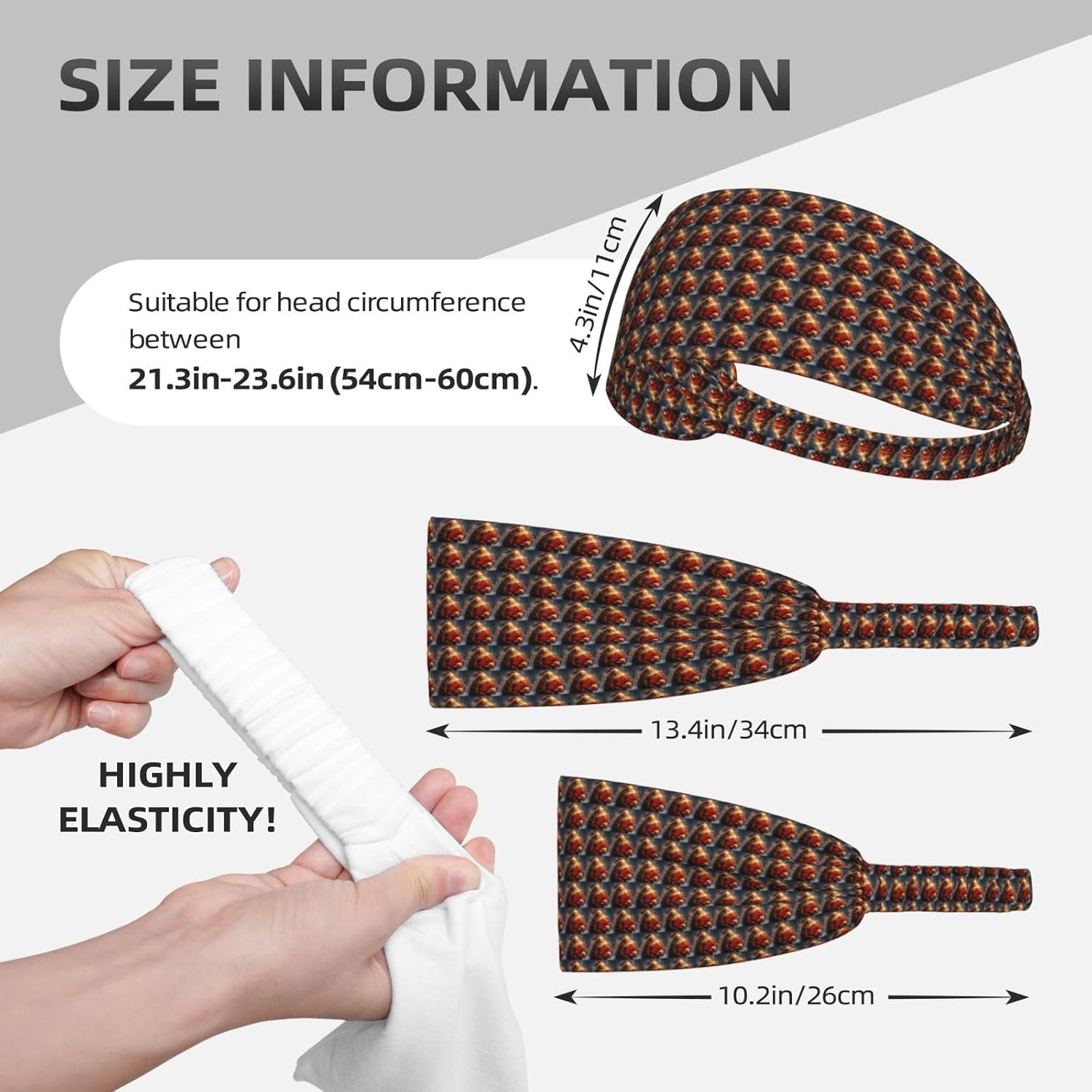 Santa Claus Print Elastic Headband Sports Running Fitness Headwear Fashion Exercise Outdoor Gift Use