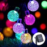 Solar String Lights Outdoor 100 Led 40 Feet Multi-Color Crystal Globe Lights with 8 Lighting Modes, Waterproof Solar Powered Patio Lights for Garden Yard Porch Wedding Party Decoration