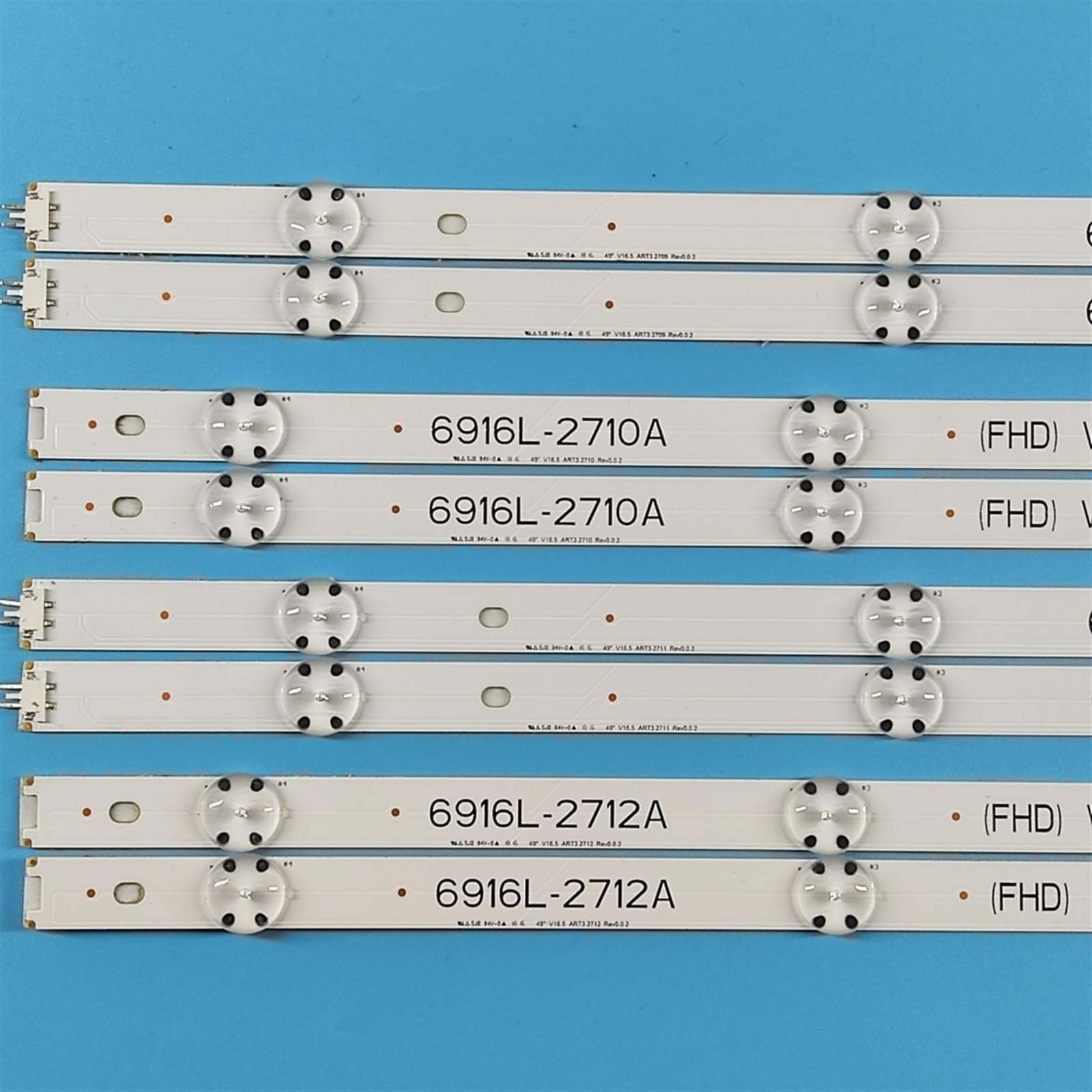 Striscia di retroilluminazione a LED da 8 Pezzi Compatibile for TV da 49 Pollici 49UH603V 49UH620V LC490DGE 6916L-2705A 6916L-2706A 6916L-2707A 6916L-2708A 49LJ510T (Color : 5 Set)