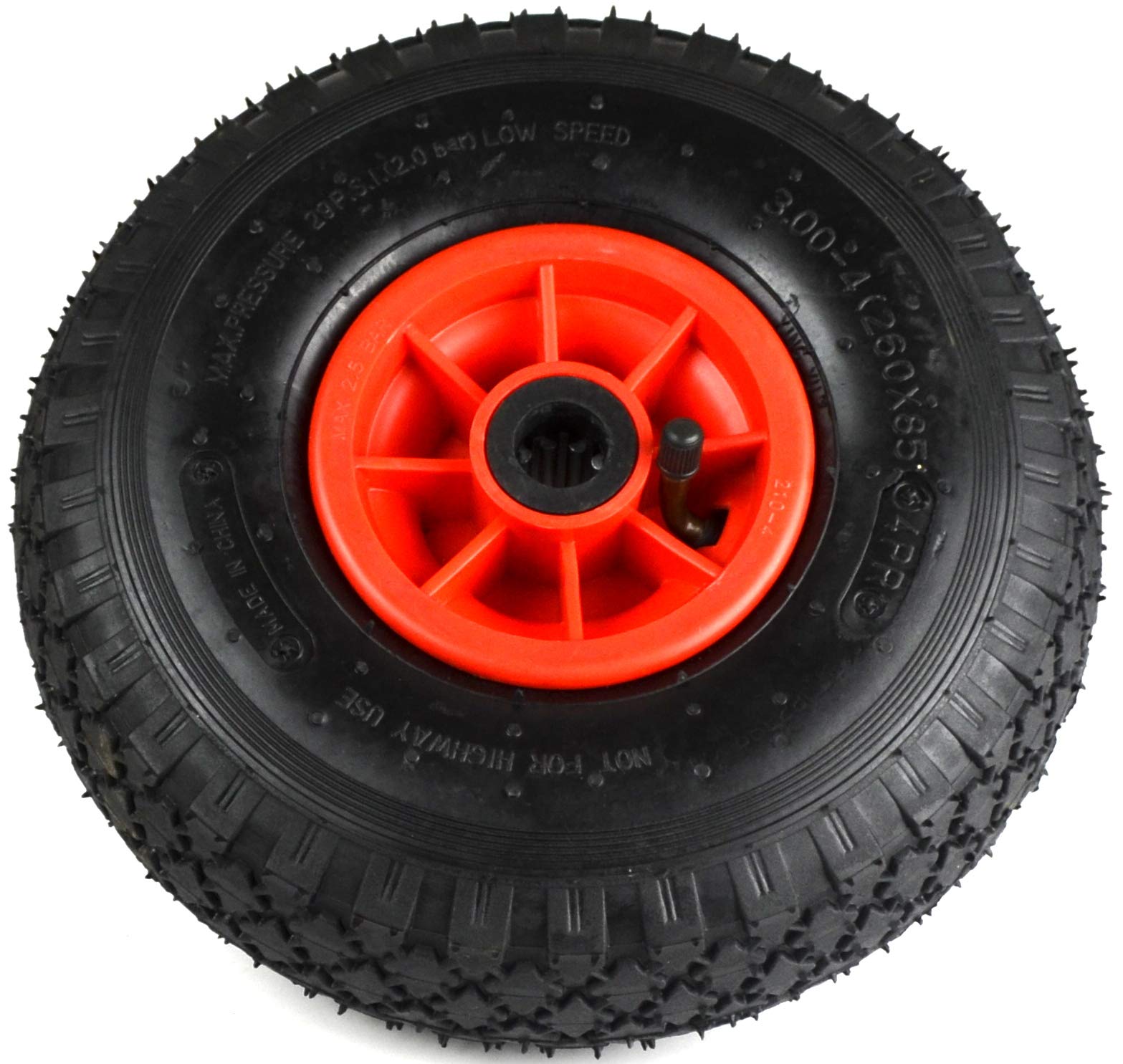 Benson Tools Sack Truck Wheel 3.00-4 260x85, Black Plastic, Suitable For Truck, 150kg Load Index, 2.6cm Pitch Circle Diameter, 1x, 2x, Or 4x Pneumatic - View #9