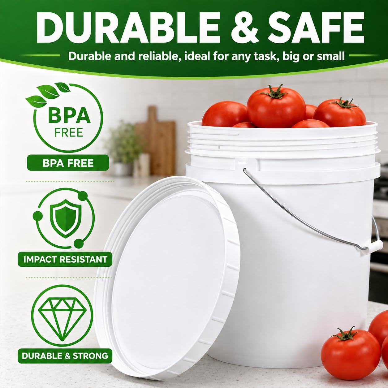 5-gallon bucket with lid (food-grade)