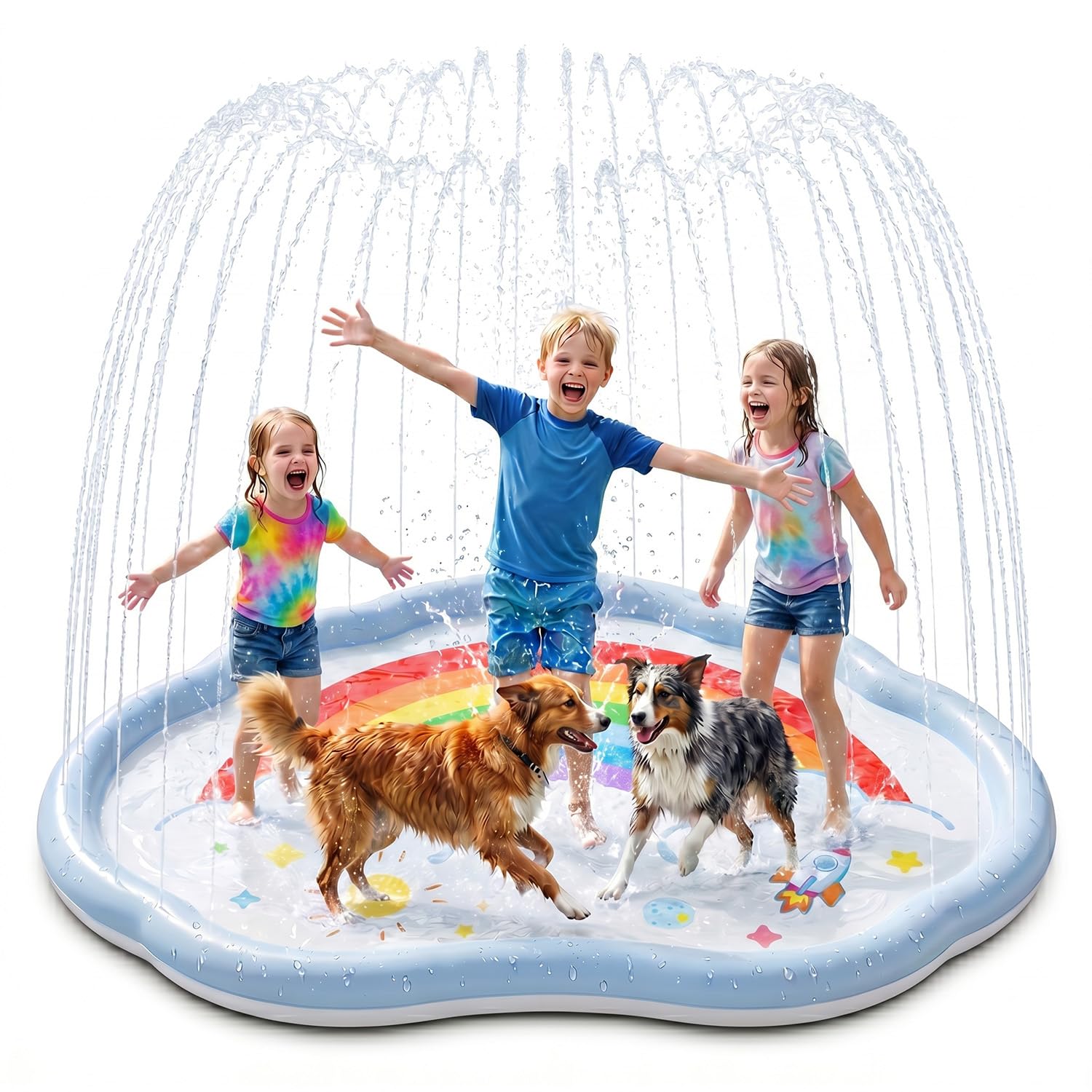Eagle Stone Splash Pad Sprinkler - Tappetino da gioco per acqua, giocattolo per bambini, per esterni, giardino