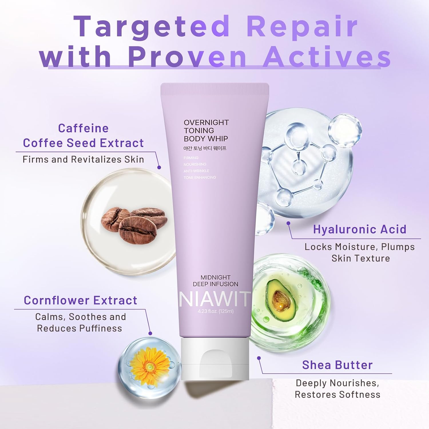 Overnight Toning Body Whip – For Loose Crepey Skin on Arms, Thighs & Belly | Firming, Moisturizing & Anti-Wrinkle Night Cream to Improve Tone While You Sleep, All Skin Types