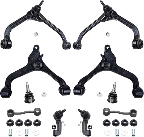 Miniatura 119 de Detroit Axle - Kit de suspensión frontal de 10 piezas para Chevy Trailblazer GMC Envoy XL Buick Rainier 9-7X Ascender, inferior y superior, 4 brazos