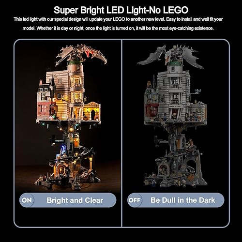 Miniatura 4 de BrickBling Kit de iluminación LED para Lego Gringotts Wizarding Bank Juego de construcción, luces musicales Verison compatibles con Lego 76417, solo