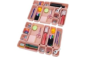 KeFanta Desk Organizers for Inside Drawer, 22-Pack Interlocking Junk Drawer Dividers with...