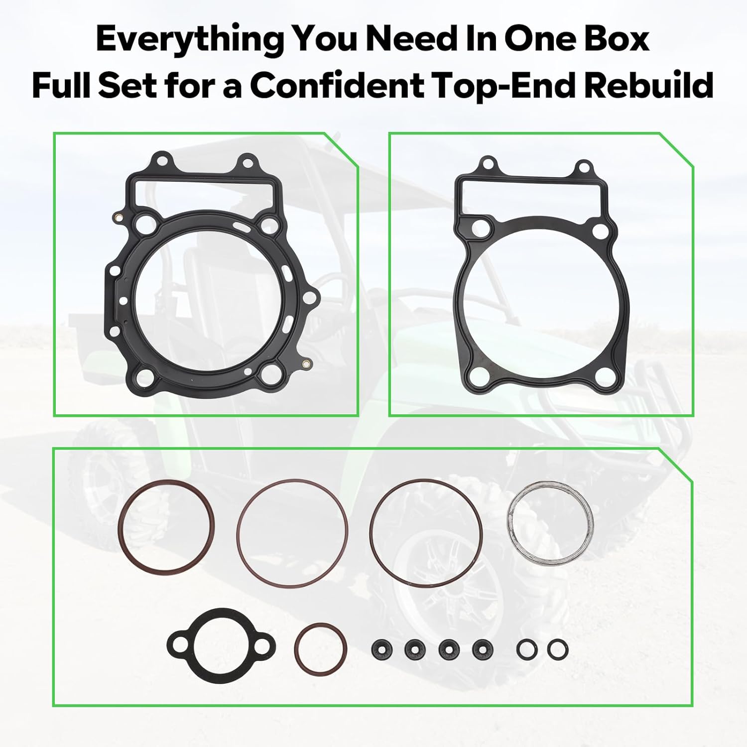 for Arctic Cat 650 Top End Gasket Kit C7220 Engine Gasket Set 98mm Bore 027" MLS Head Gaskets Fits for Prowler Mud Pro TRV TBX 650 H1 2005-2011