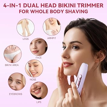 Hatteker Bikini Trimmer for Women,4-in-1 Dual Head Women's Electric Razor