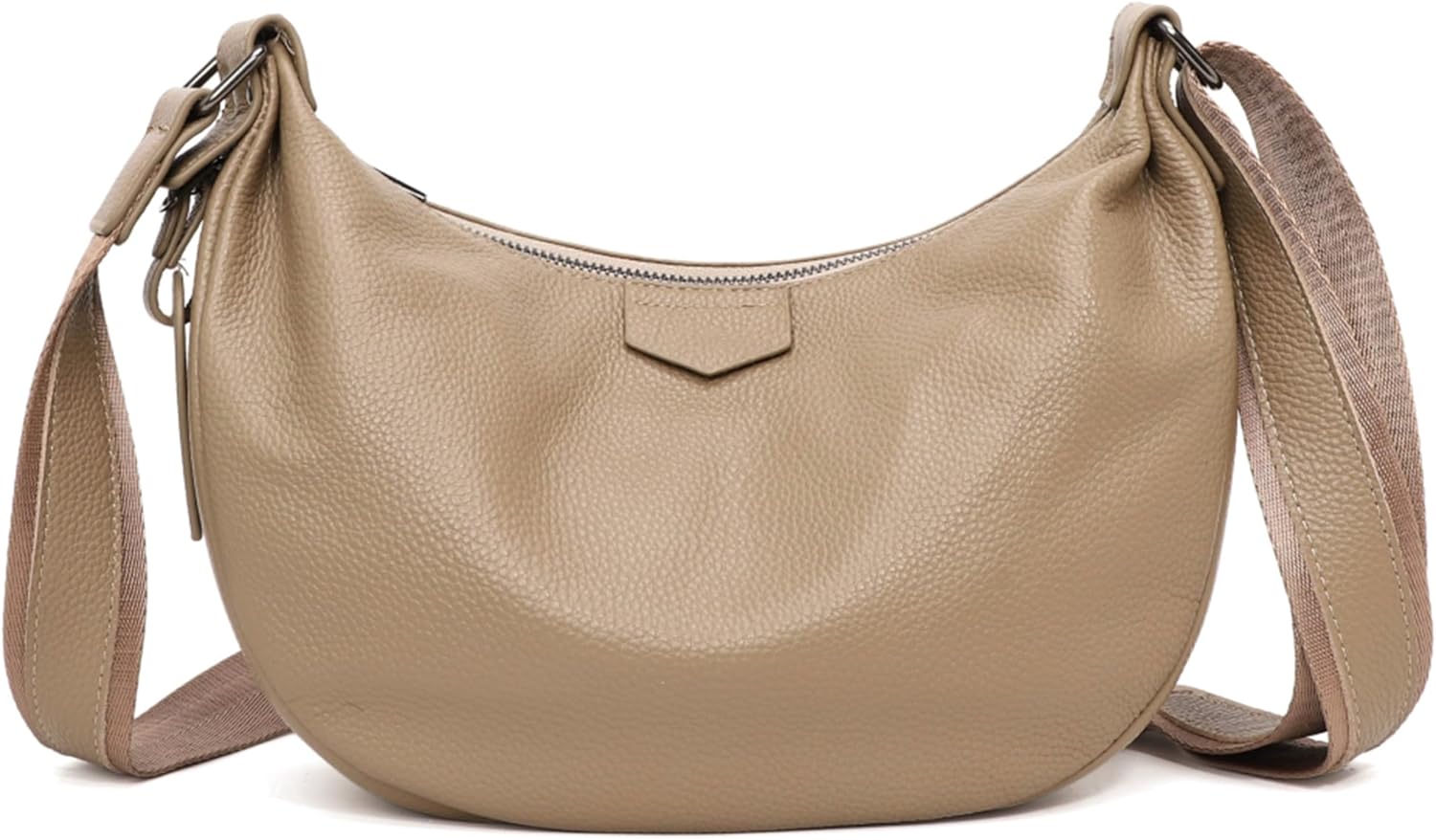 Micmores Genuine Leather Crossbody Bags for Women - Medium Soft Pebble Leather Shoulder Handbag Purse with Multi-Pockets