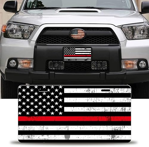 Miniatura 7 de 1 placa de matrícula de vehículo, placa de metal de aluminio de 6.3 x 12.2 pulgadas, placa universal impermeable con bandera estadounidense para