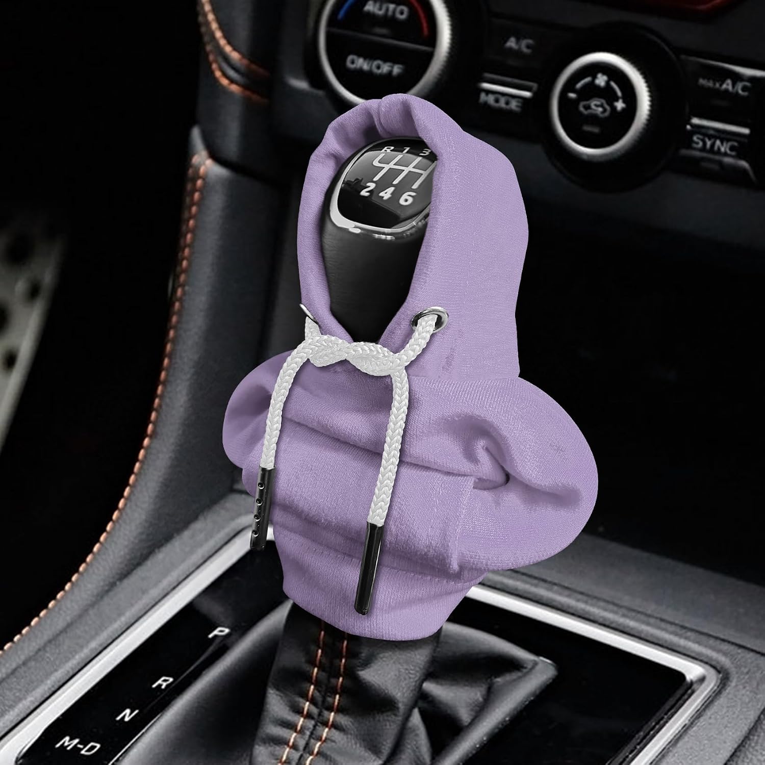 Gear Shift Hoodie, Gear Shift Cover, Funny Hoodie Automotive Shift Knob Cover Cute Interior Gear Lever Decoration, Auto Accessories Universal Car Shifts Knob Cover for Most Vehicles (Purple)