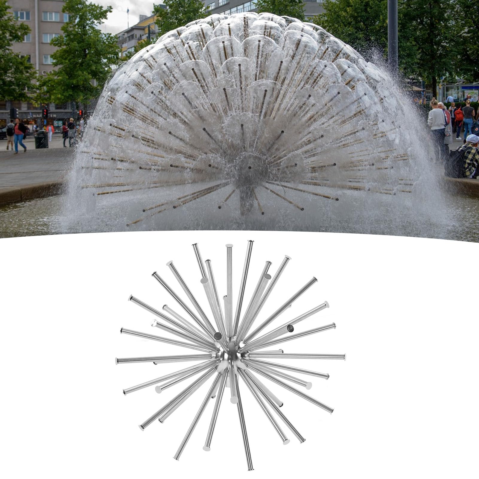 Buse de pissenlit, buse sphérique en verre inoxydable avec plusieurs trous, installation facile, durable, haute résistance pour le jardinage (G1in)