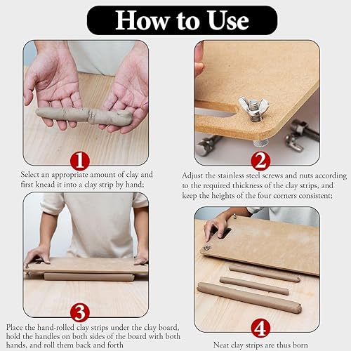 Miniatura 3 de Gkesgm 2 piezas de herramientas de cerámica portátiles con tornillos a juego para hacer esculturas de arcilla, herramientas de arcilla, tiras de