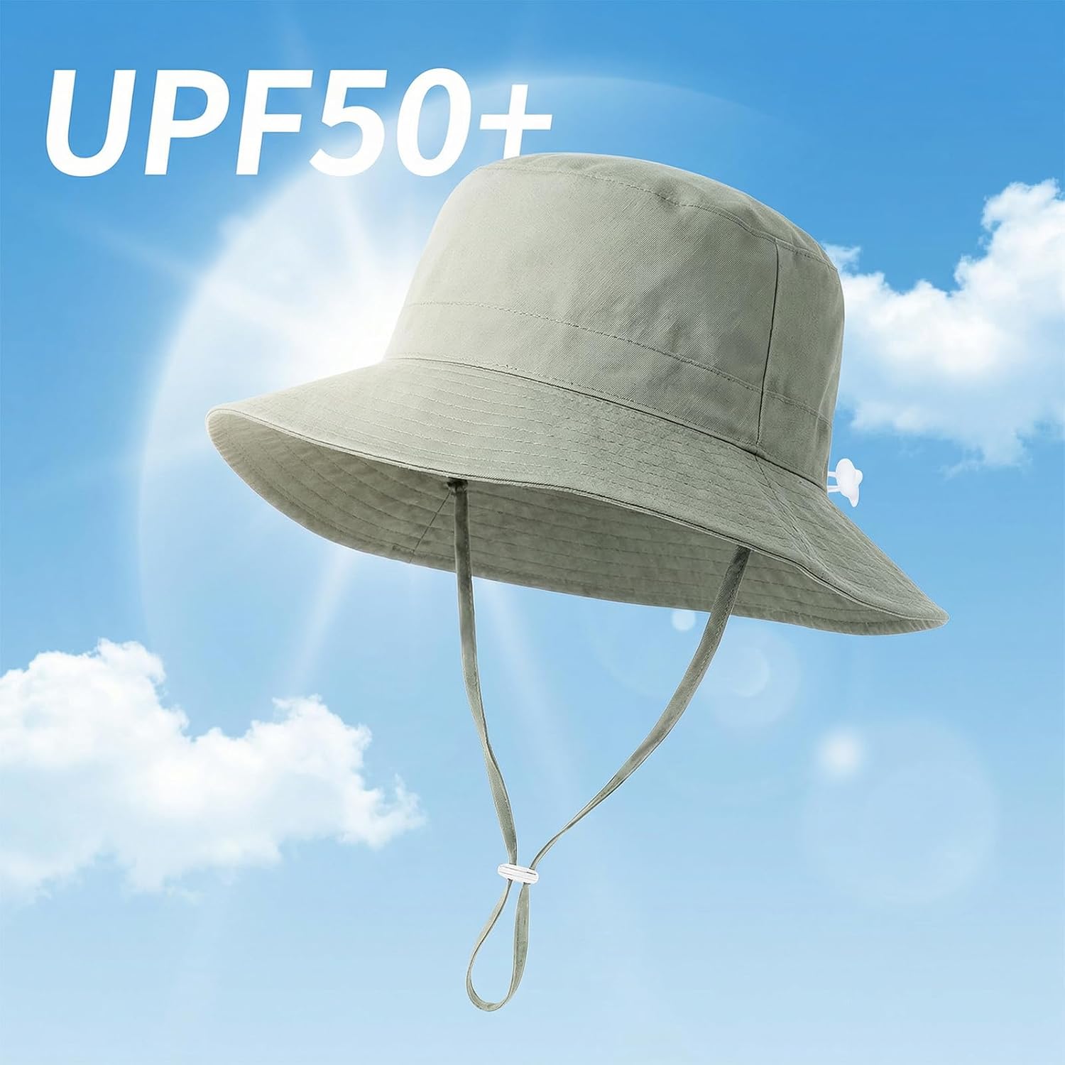 Avxdbr 2 Pack Sun Bucket Hats Summer Beach Hats Wide Brimed Adjustable UPF 50+ Outdoor Beach Fishing Travel Hat for Boys Girls Ages 2‑6