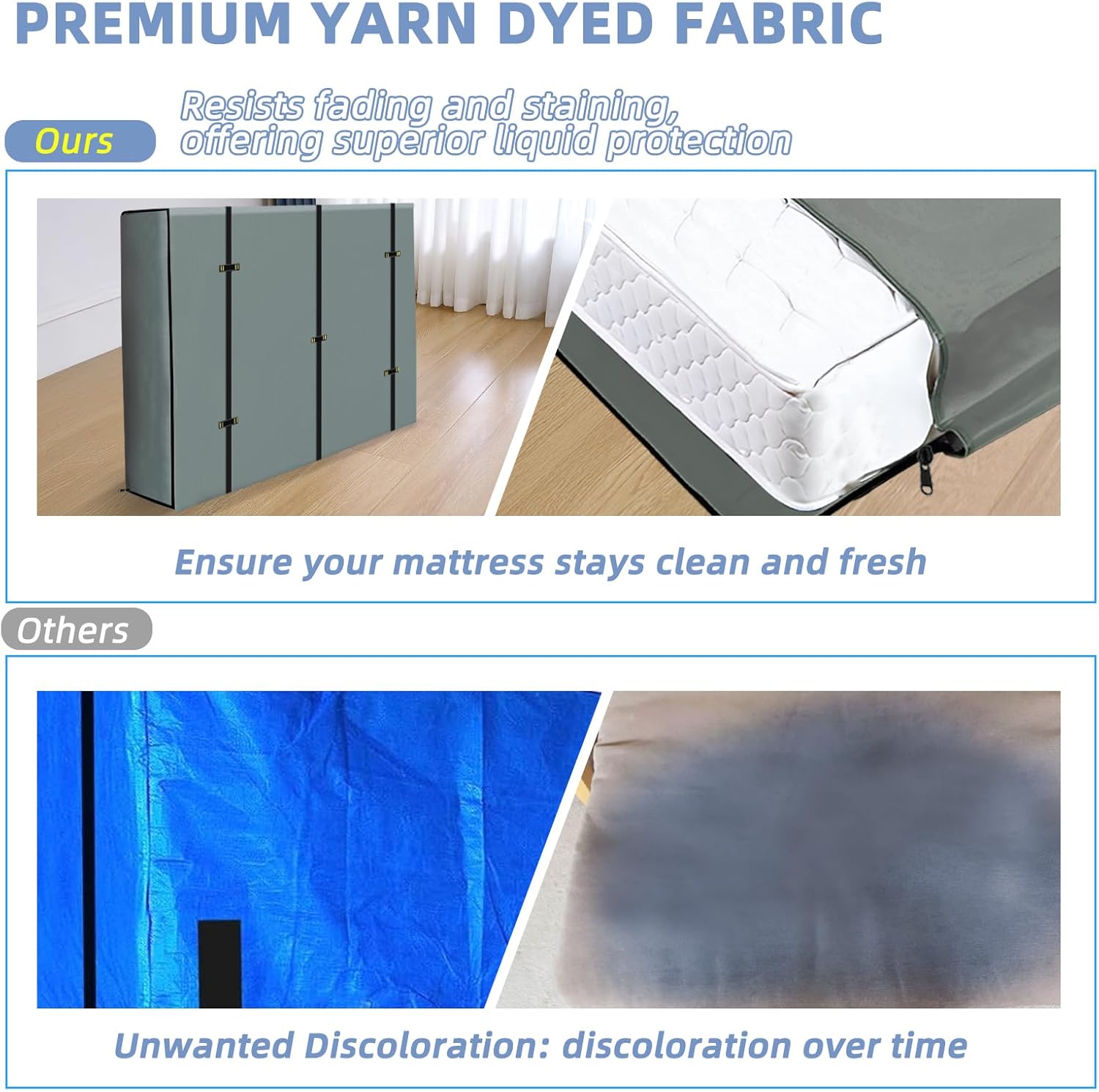 Mattress Bags for Moving and Storage, Heavy Duty Tarp Reusable Storage Bag,Easy Carrier Mattress Moving Cover (King Size)