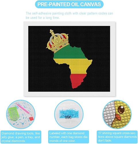 Miniatura 6 de African American Pride Full Square Drill Diamond Art Painting Kits for Adults Home Wall Art Decor Crafts