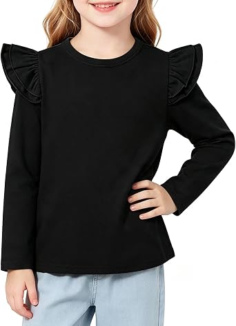 Magic Park 1-14Y Toddler Girl Cotton T Shirt Kids Ruffle Tee Top