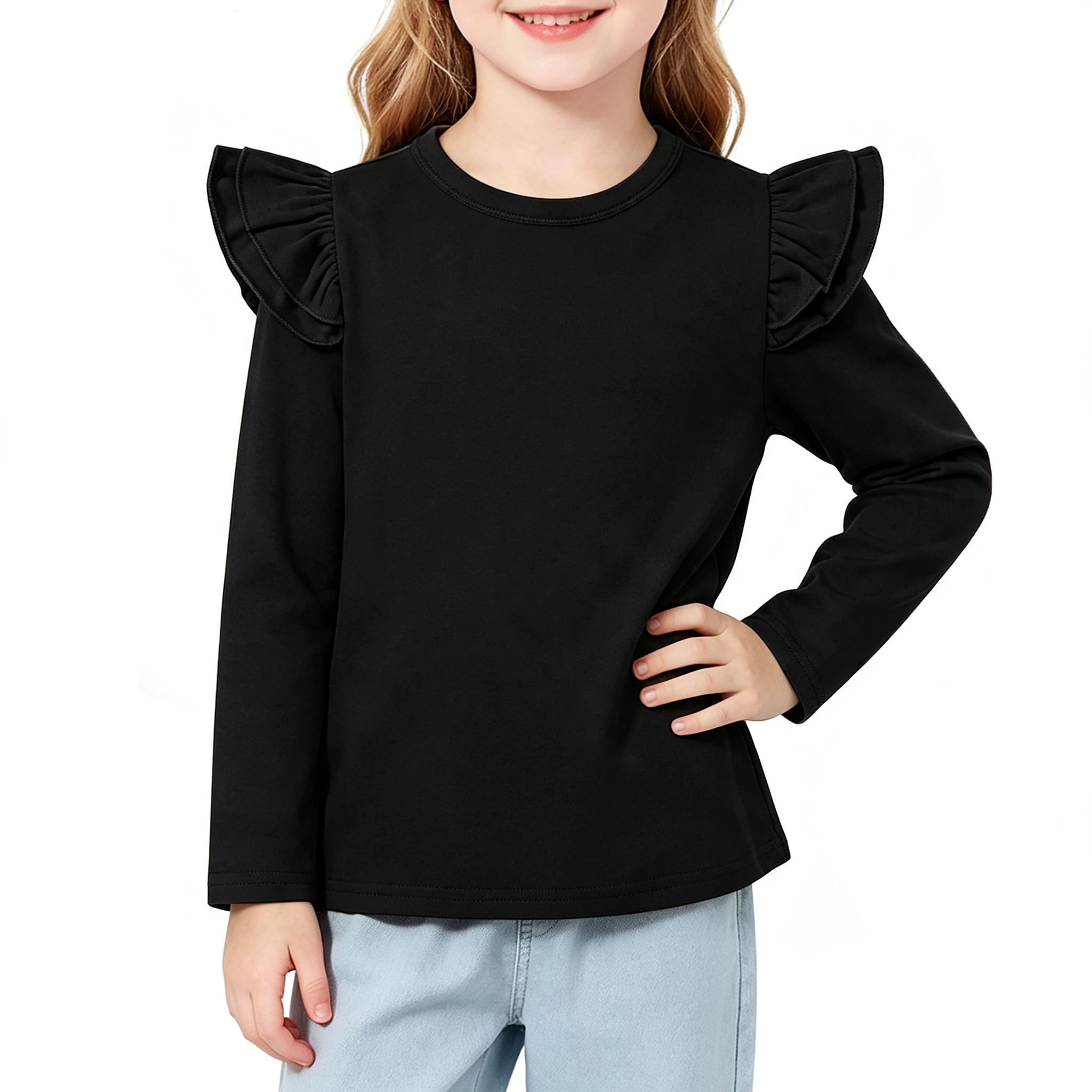 Magic Park 1-14Y Toddler Girl Cotton T Shirt Kids Ruffle Tee Top