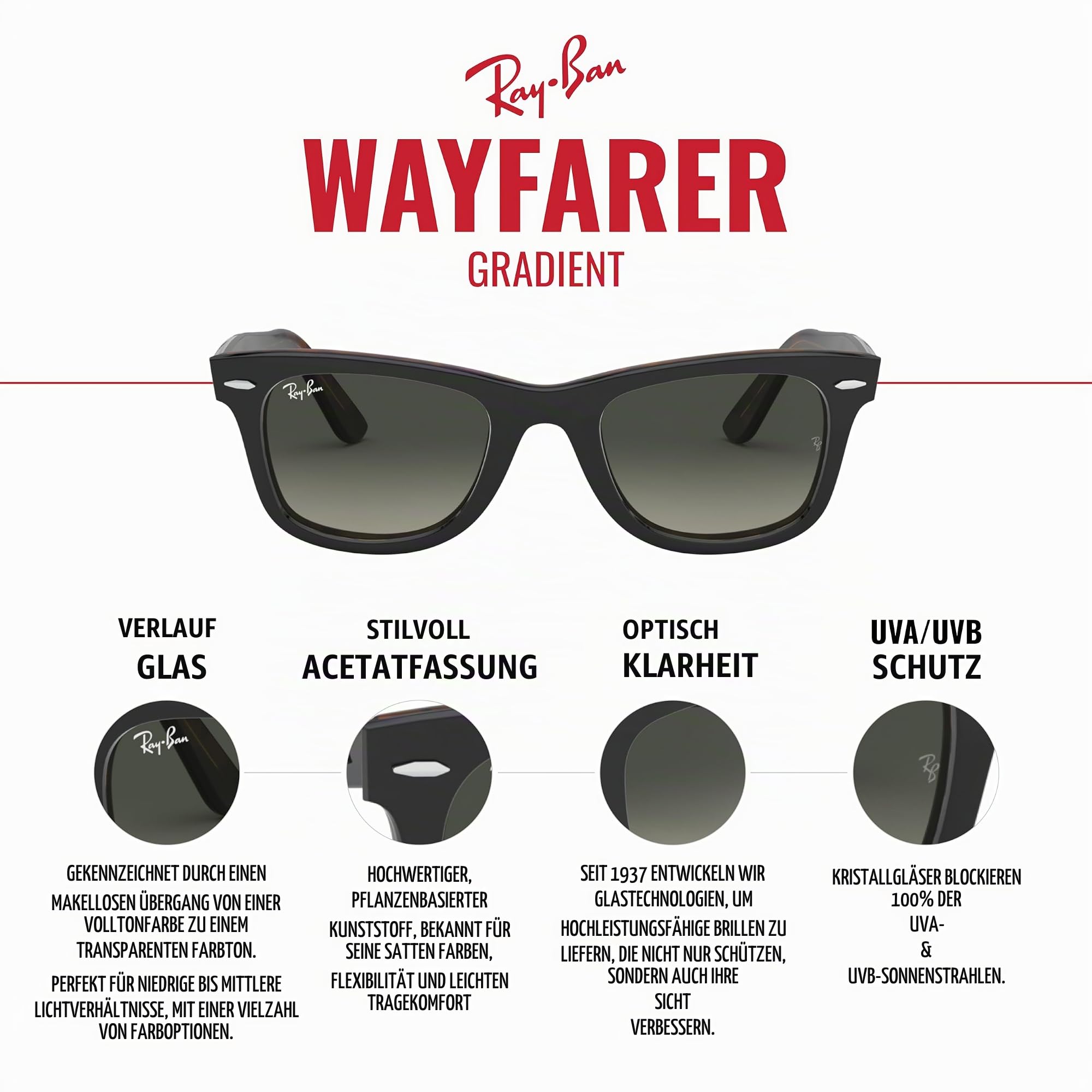 Ray-Ban Unisex Original Wayfarer Sonnenbrille (1er Pack)