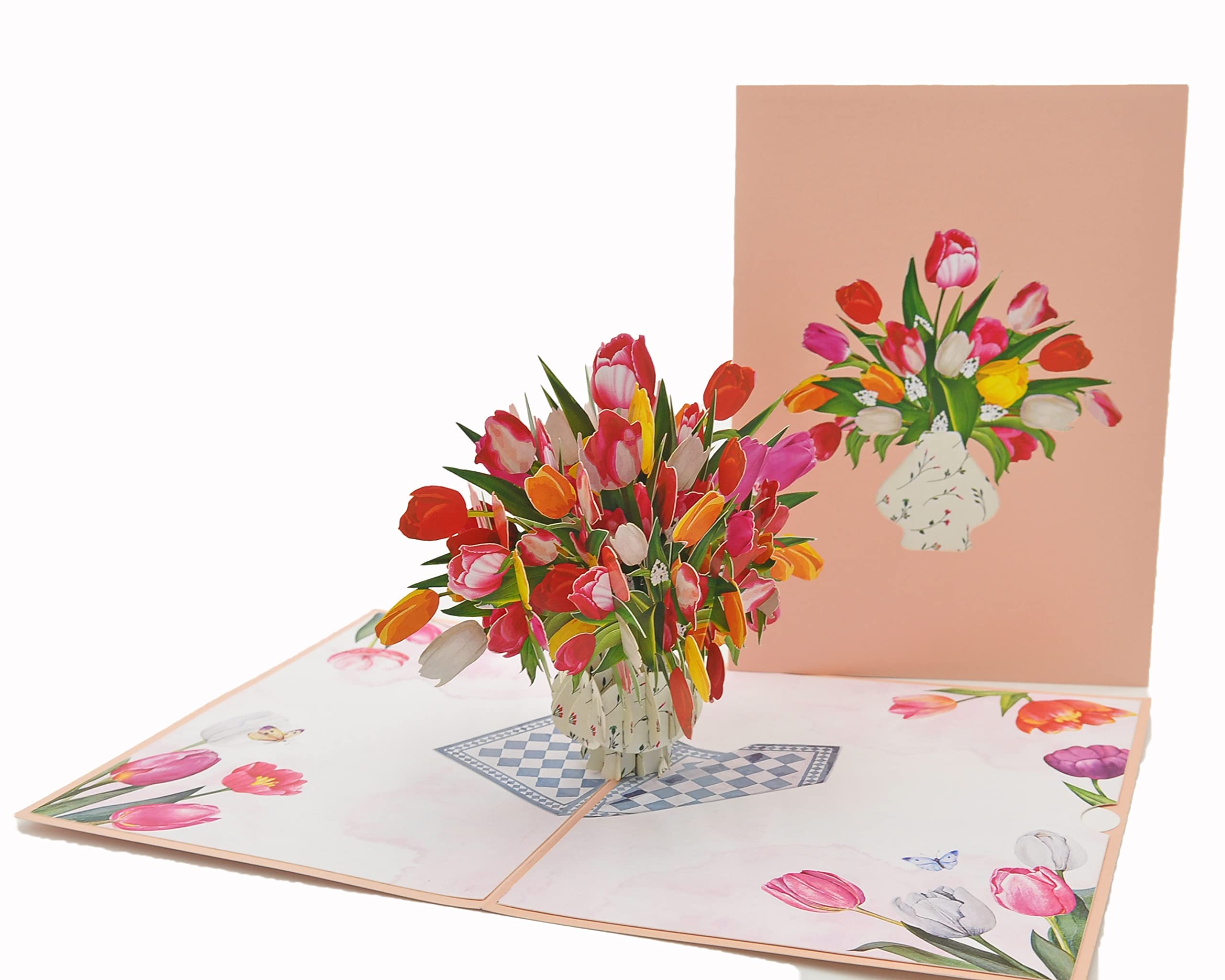Biglietto Auguri 3D Pop Up Con Farfalle E Bouquet Di Fiori, Incisione Laser, Con Busta, Per Compleanno, Matrimonio, Natale, Anniversario