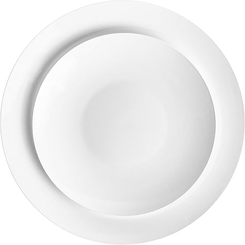 Miniatura 8 de PLASTICPRO Platos de fiesta de plástico blanco con diseño de plástico de alta calidad, platos desechables elegantes (128, blanco orgánico)