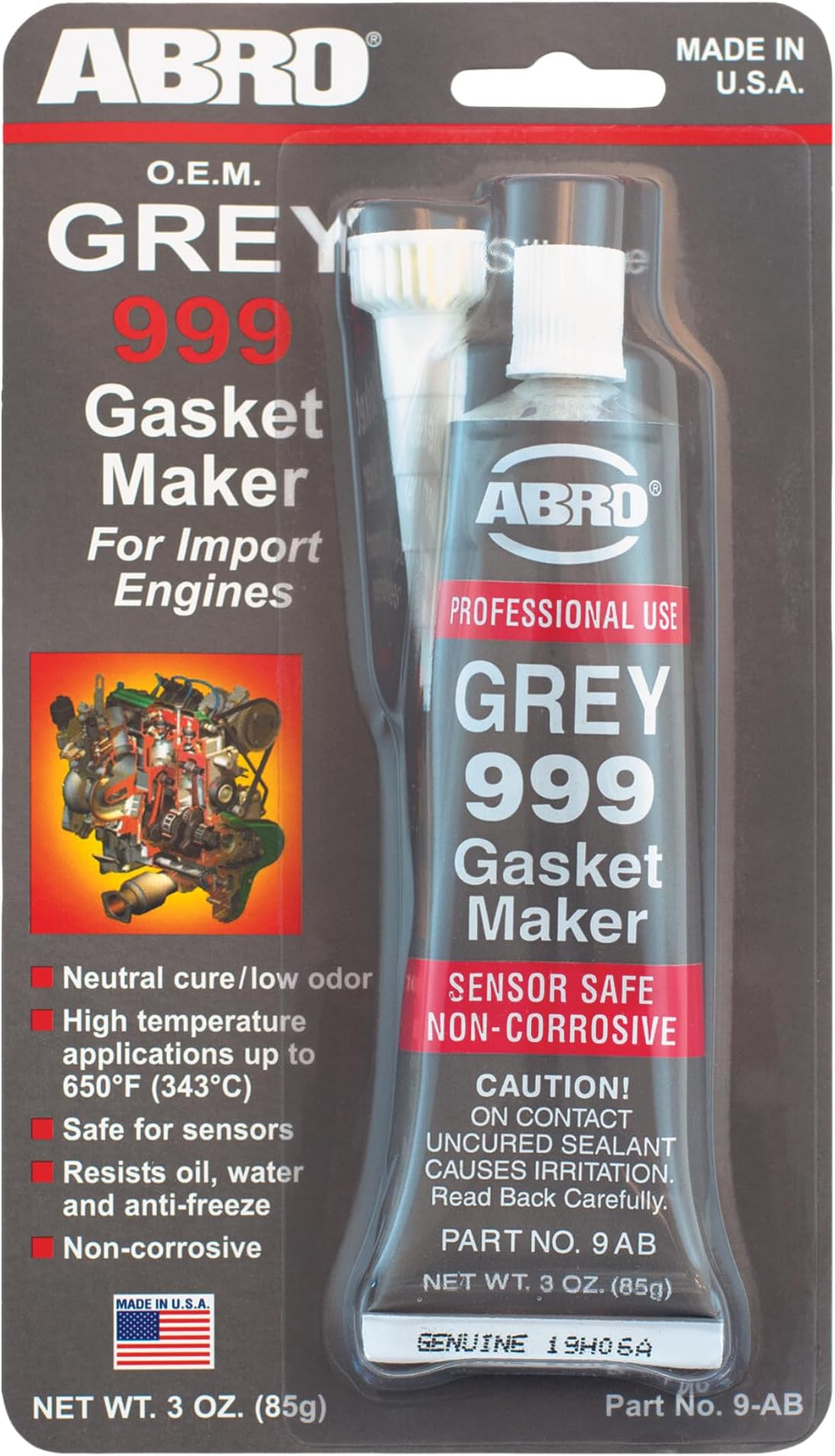 Abro GREY 999 RTV Silcone Gasket Maker - For Import Engines