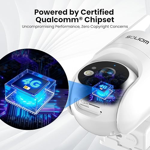 Miniatura 4 de SOLIOM Cámara de seguridad celular S90 4G LTE, sin cámara de seguridad WiFi inalámbrica al aire libre, alimentación solar, vista en vivo de 360,