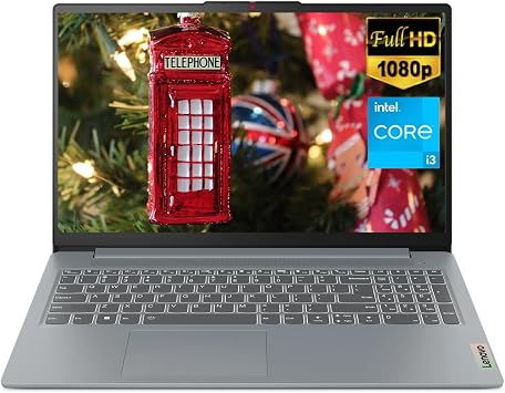 Lenovo IdeaPad Slim 3i Laptop, 15.6" FHD Display, Intel Core i3-N305 8-Core Processor, 8GB LPDDR5 RAM, 256GB SSD, Intel UHD Graphics, Wi-Fi 6, Bluetooth 5, Windows 11 S, Arctic Grey, EAT 64GB SD Card