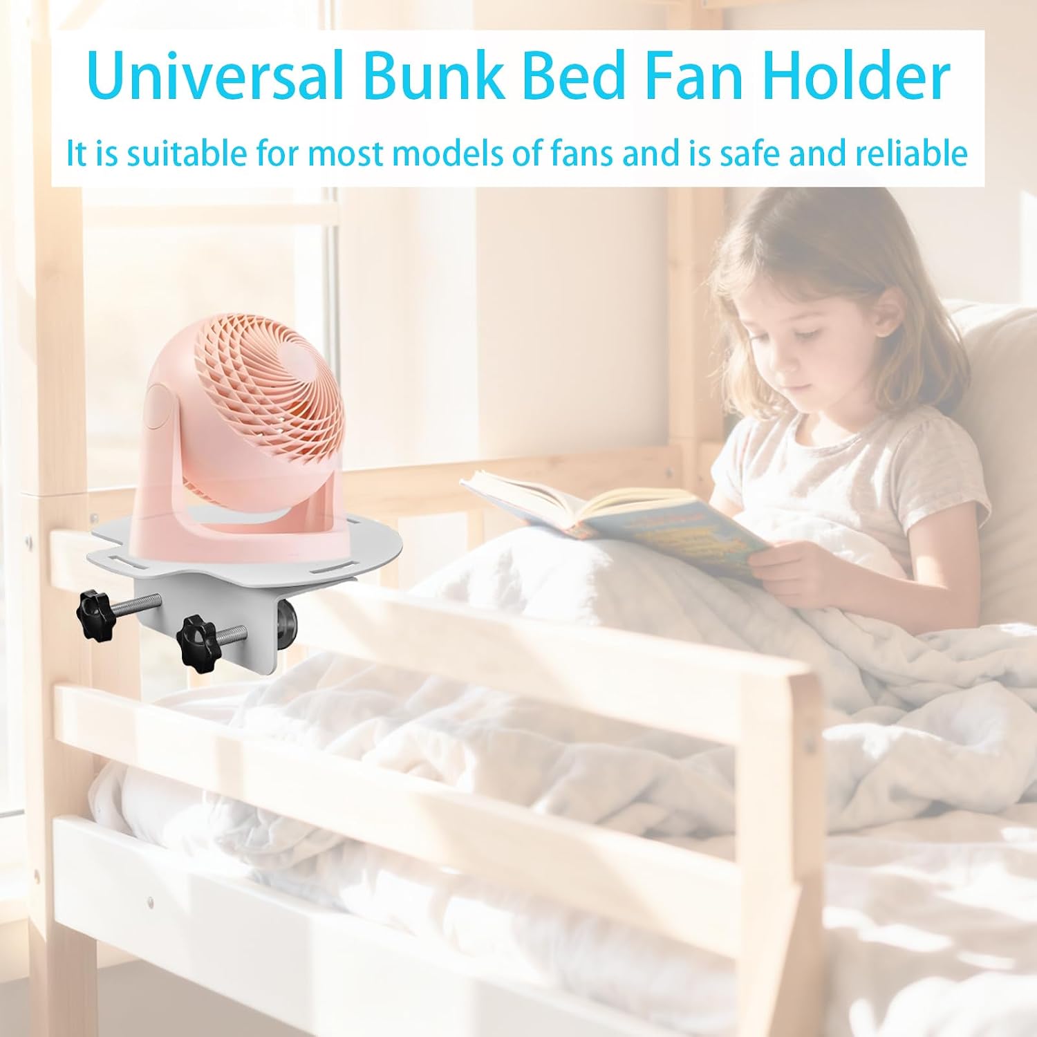 Fan Holder for Dorm Bed, Bed Fan Holder, Universal Fan Bracket Fit Bunk & Lofted Bed, College Dorm Essentials