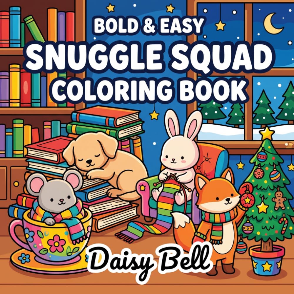 Snuggle Squad: A Relaxing Cozy Animal Coloring Book With Cute Woodland Creatures Enjoying Warm Hygge Fall and Winter Scenes for Stress Relief and Calm