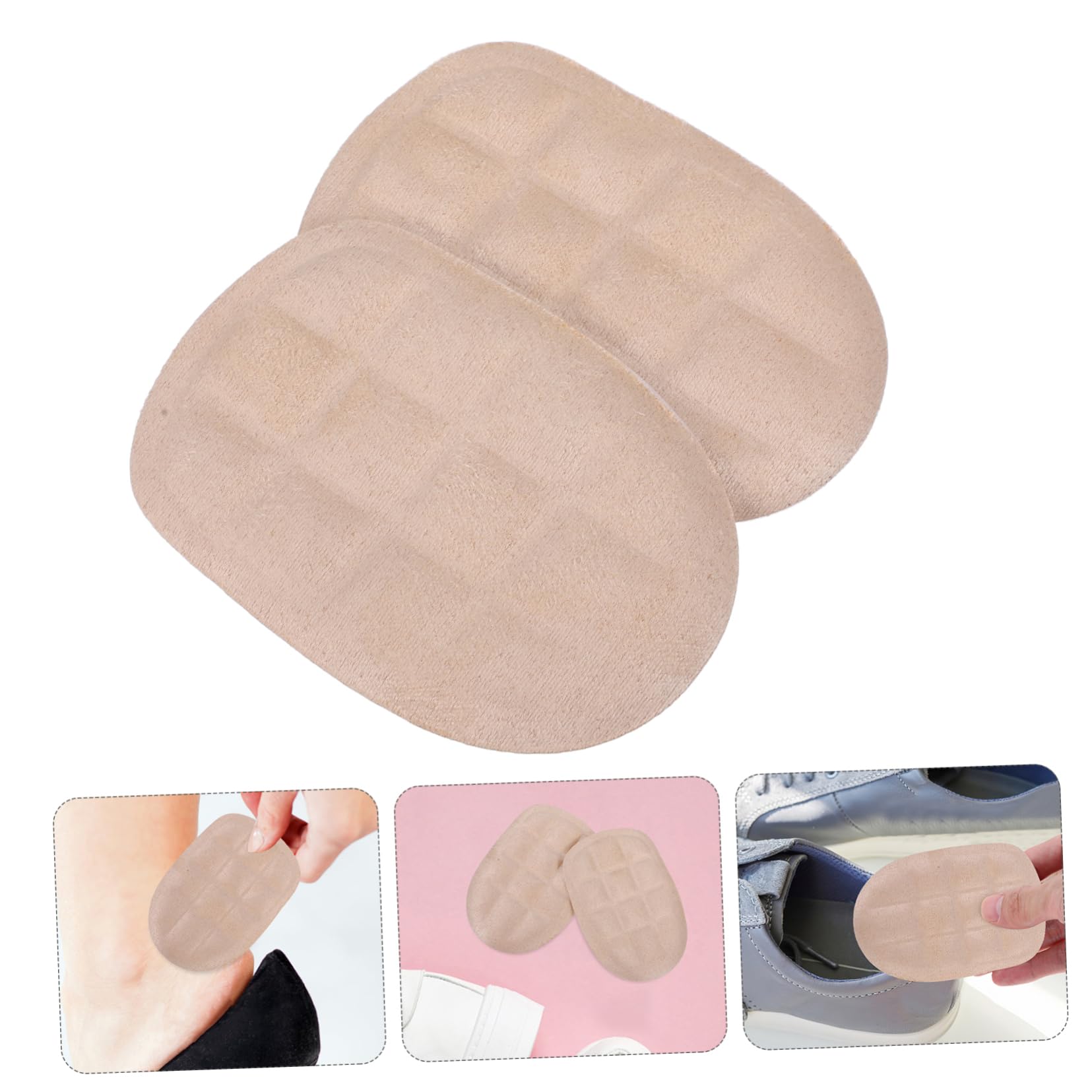BESTYASH 4 Sätze Massage-einlegesohle Für Fersenkissen Ferseneinsätze Schuhe Fersengriffe, Innenpolster, Fersenpolster Dame Gel Heel Pads Bequeme Fersenpolster Gp-fleece Beige 4 Paare * 4