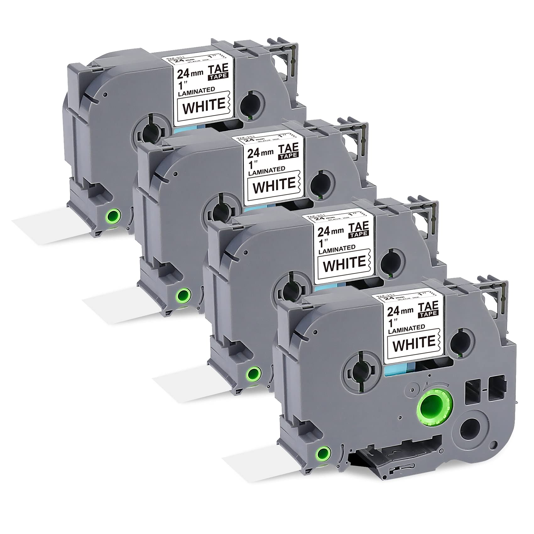 BOYEEZONPT-P700 Label Printer Tape 24mm, Replacement for Brother TZe Ptouch Laminated Labels Refills TZe-251 TZ-251 TZe251 TZ251, 0.94 1 inchx26.2 feet, Black Text on White, 4 Packs