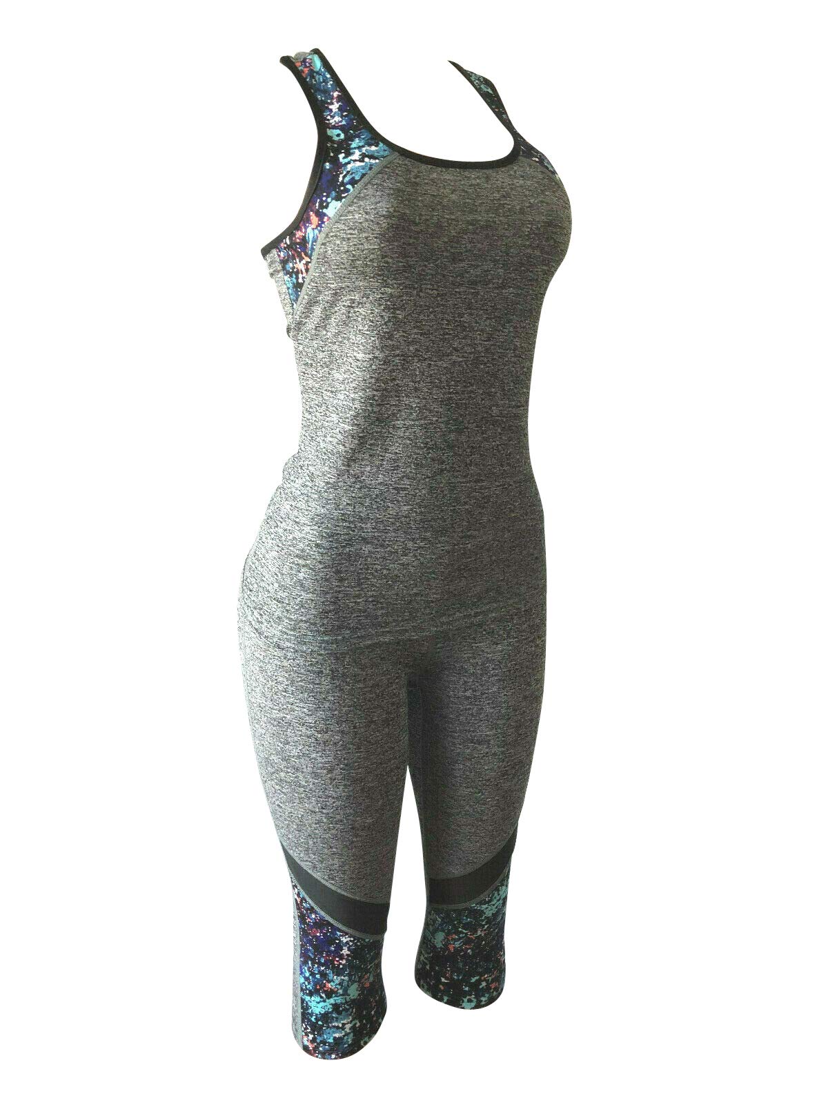Women Gym Yoga Workout Activewear Set 2 Pieces Top Leggings Set Sportswear
