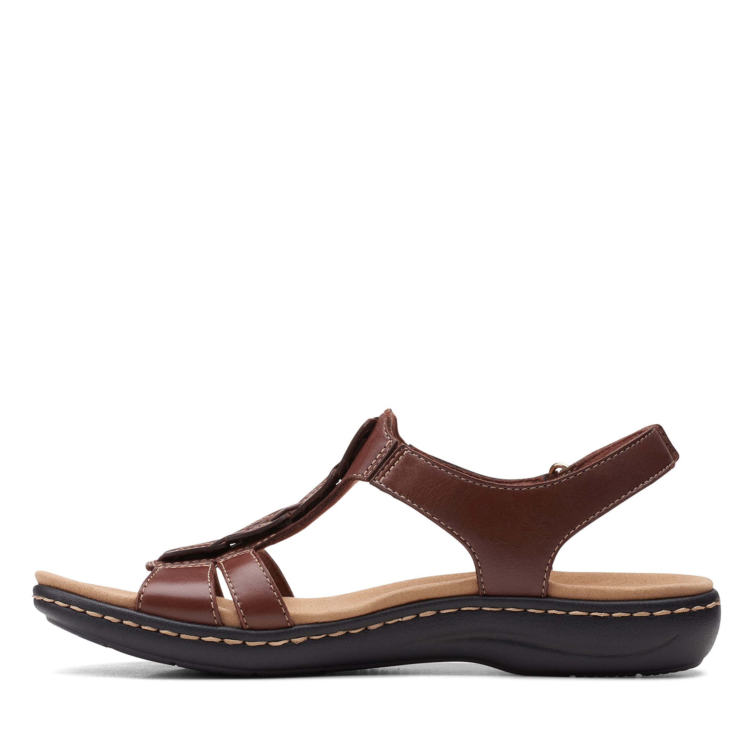 Clarks Sandalias planas Laurieann Kay para mujer, marrón claro, 36 EU