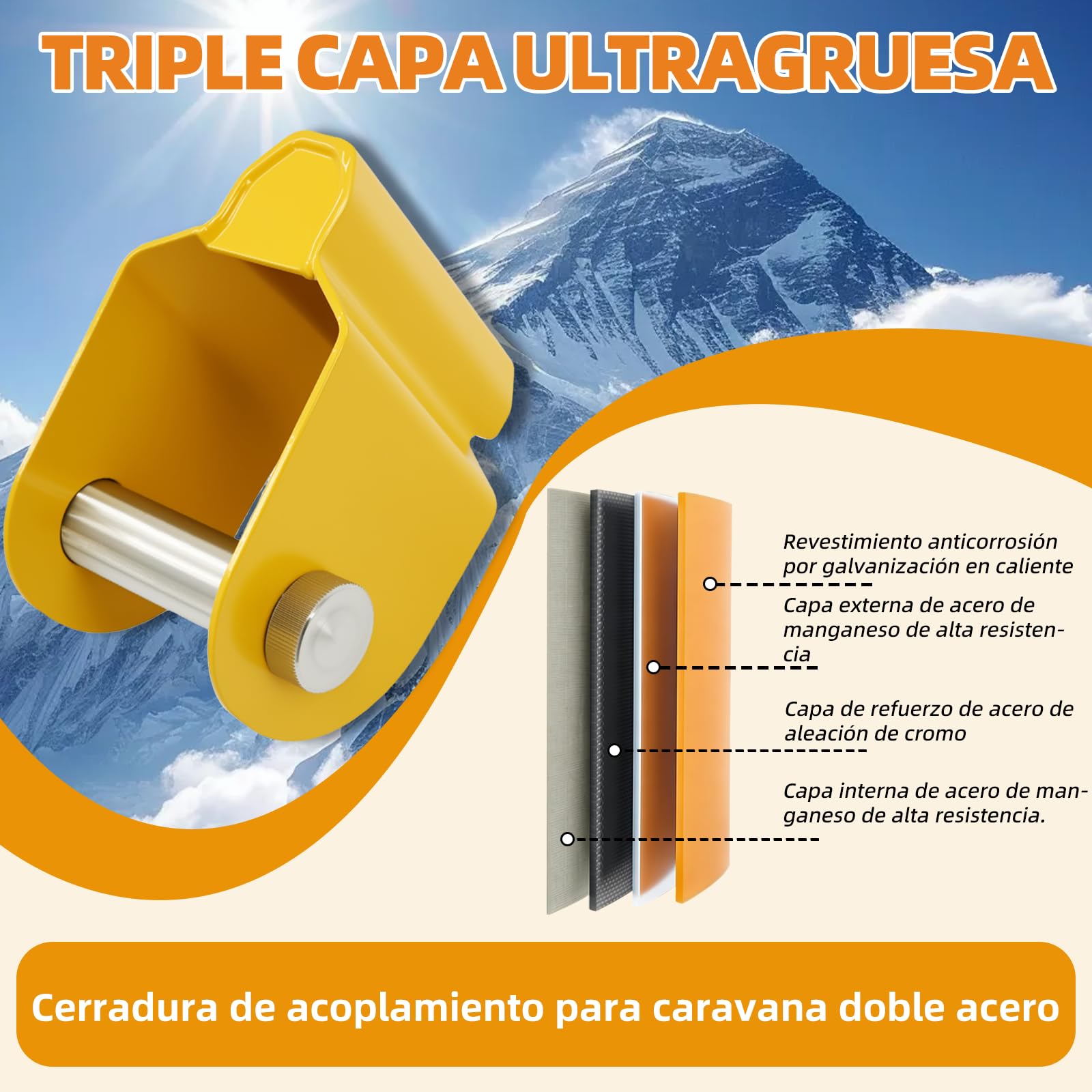 Cerraduras de enganche de remolque para AL-KO AK130, AK160 y AKS1300/2004/3004 modelos con antirrobo y acoplamiento estabilizador, adecuado para la seguridad de caravanas, autocaravanas y campistas.