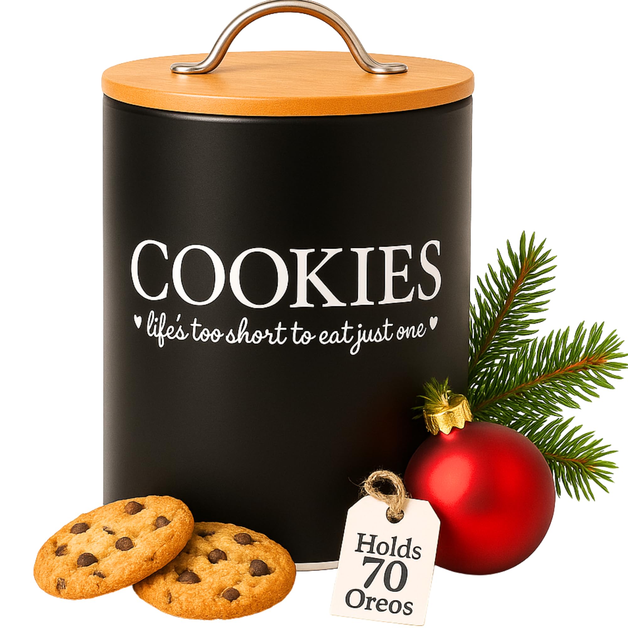 Amazon.com: D'Lifeful Cookie Jar with Airtight Bamboo Lid – 0.6
