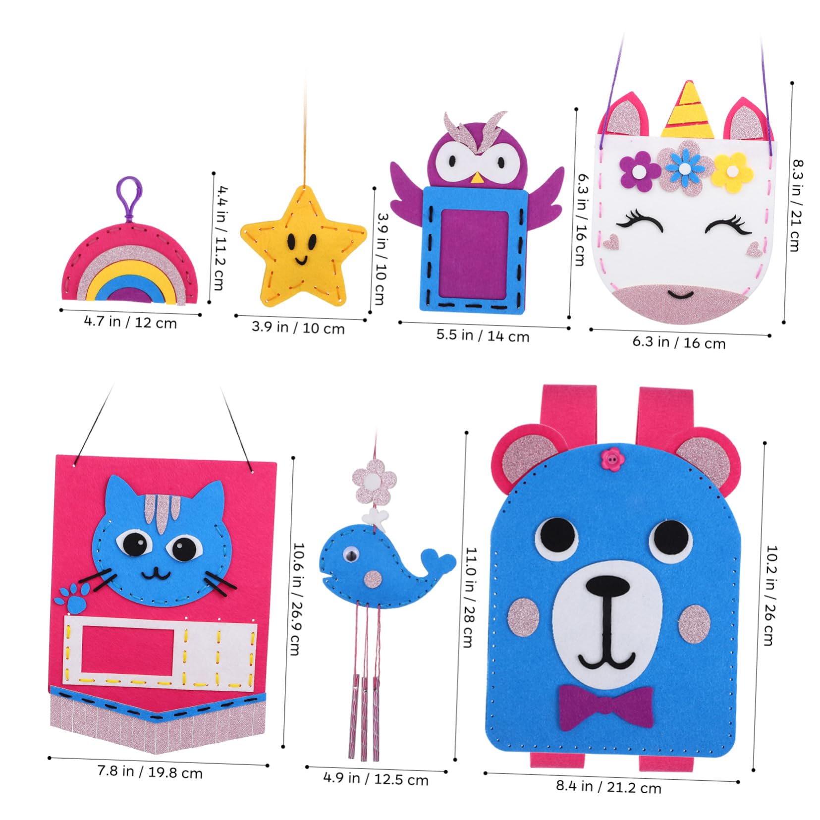 HEMOTON Complete Boys and Girls Sewing Kit Hand-Sewn Felt Material for DIY Projects Animal Bags