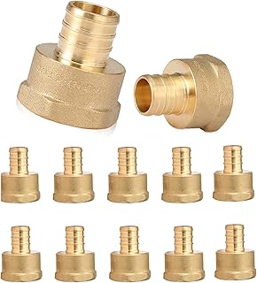 (Pack of 12) PEX 1/2" x 1/2" NPT Female Threaded Adapter,Brass Pex Crimp Adapters Fitting for PEX Pipes in Plumbing Jobs