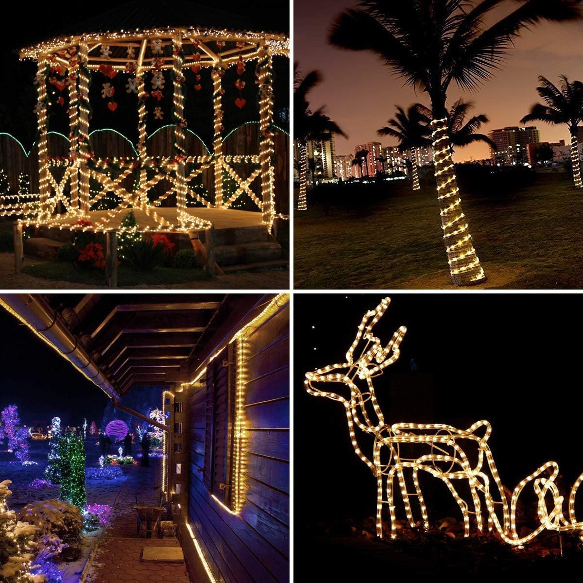 Lighting EVER LE Manguera de Luces Exterior 10m 240 LED, Cadena de luces Blanco cálido con Enchufe, Resistente al Agua para Exterior, Jardín, Césped, Terraza, Patio, Navidad