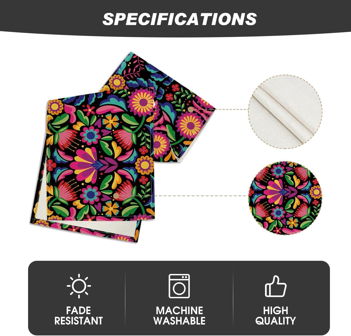 Artoid Mode Floral Dia De Los Muertos Serape Fiesta Mexican Table Runner, Mexico Day of The Dead Kitchen Dining Table Decoration for Home Party Decor 13x90 Inch image 5