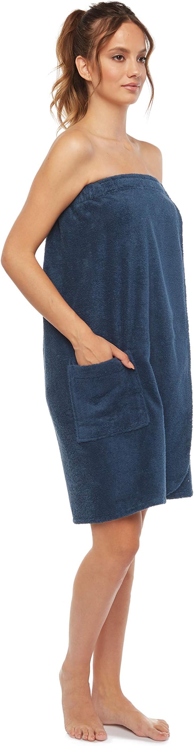 ArusWomen's Bathrobe GOTS Certified Organic 100% Turkish Terry Cotton Robe Adjustable Closure Bath WrapGlobal Organic Textile StandardGlobal Organic Textile StandardGlobal Organic Textile StandardGlobal Organic Textile Standard