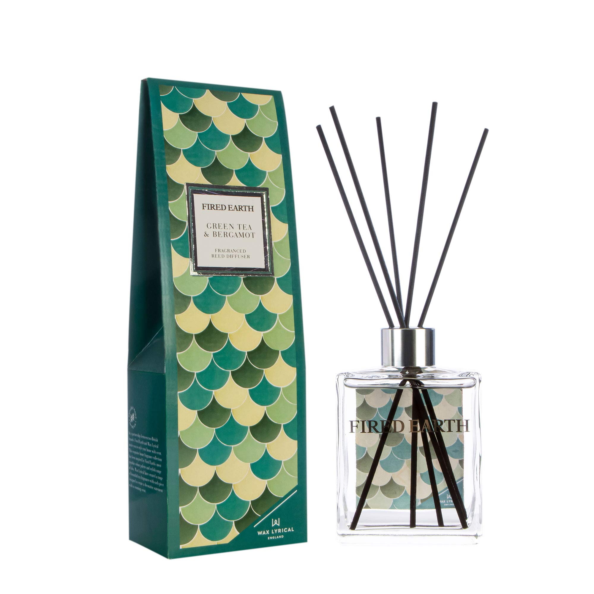 Wax Lyrical Fired Earth Small Ceramic Candle, Green Tea & Bergamot