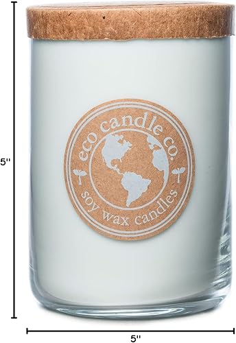 Miniatura 5 de ECO CANDLE CO. Vela reciclada, día de spa, 26 onzas - Aromas de flores, almizcle, melón, cítricos y aire de océano - 100% cera de soja, sin plomo,