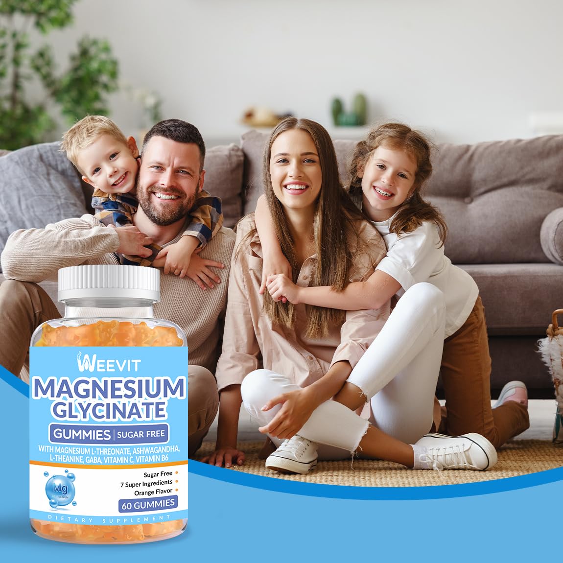 Magnesium Glycinate Gummies Sugar Free Magnesium Gummies Supplements | Magnesium Glycinate with L-Threonate Ashwagandha L-Theanine product thumbnail 9